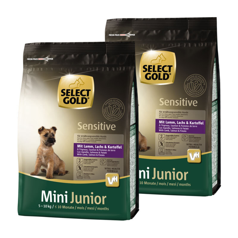 SELECT GOLD Sensitive Junior Mini Lamm, Lachs & Kartoffel 2x1kg