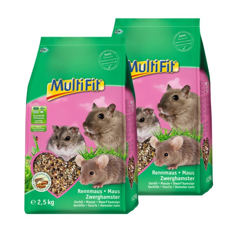 Nagerfutter für Maus, Rennmaus und Zwerghamster 2x2,5kg