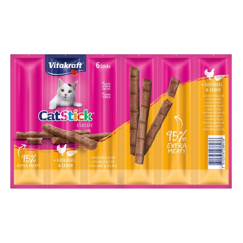 Vitakraft Cat-Stick mini 10x6 Stück Geflügel & Leber