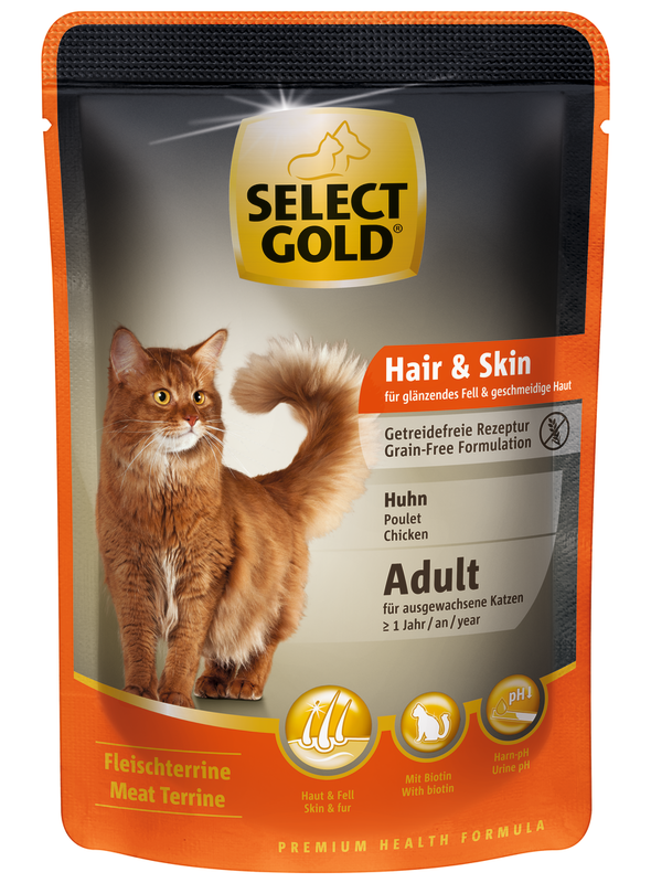 SELECT GOLD Adult Hair & Skin 12x85g Huhn