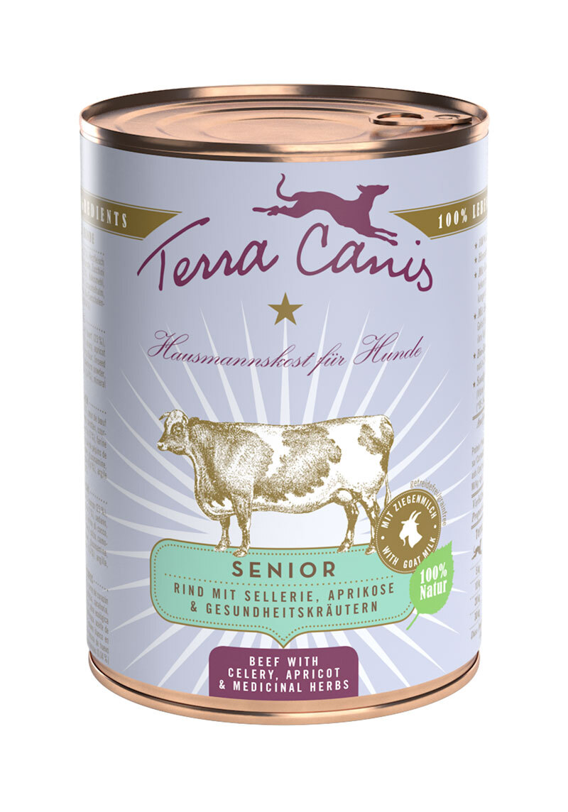 Terra Canis Senior 6x400g Rind mit Sellerie, Aprikose und Gesundheitskräutern