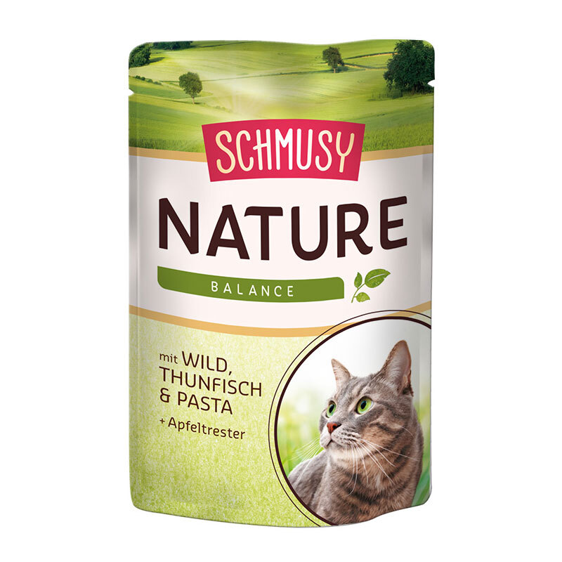 Schmusy Nature Balance 24x100g Mit Wild, Thunfisch & Pasta + Apfeltrester