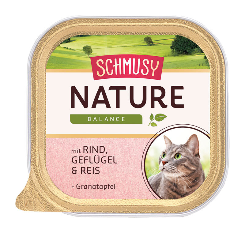 Schmusy Nature 16x100g Mit Rind, Geflügel & Reis + Granatapfel