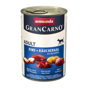 GranCarno Original Adult 6 x 400 g Wołowina i wędzony węgorz z ziemniakami
