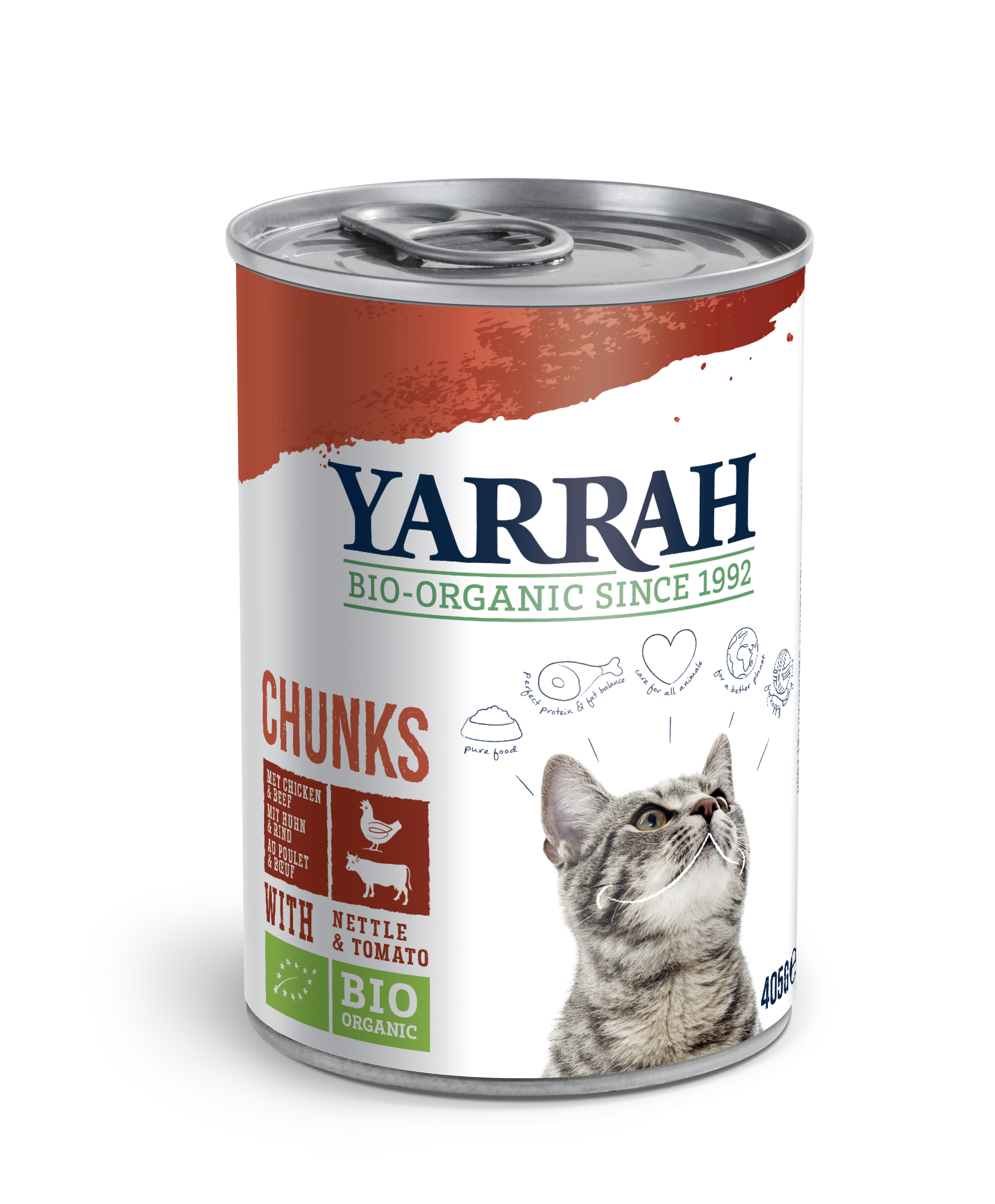 Yarrah Bio Bröckchen in Soße 12 x 400g Huhn & Rind