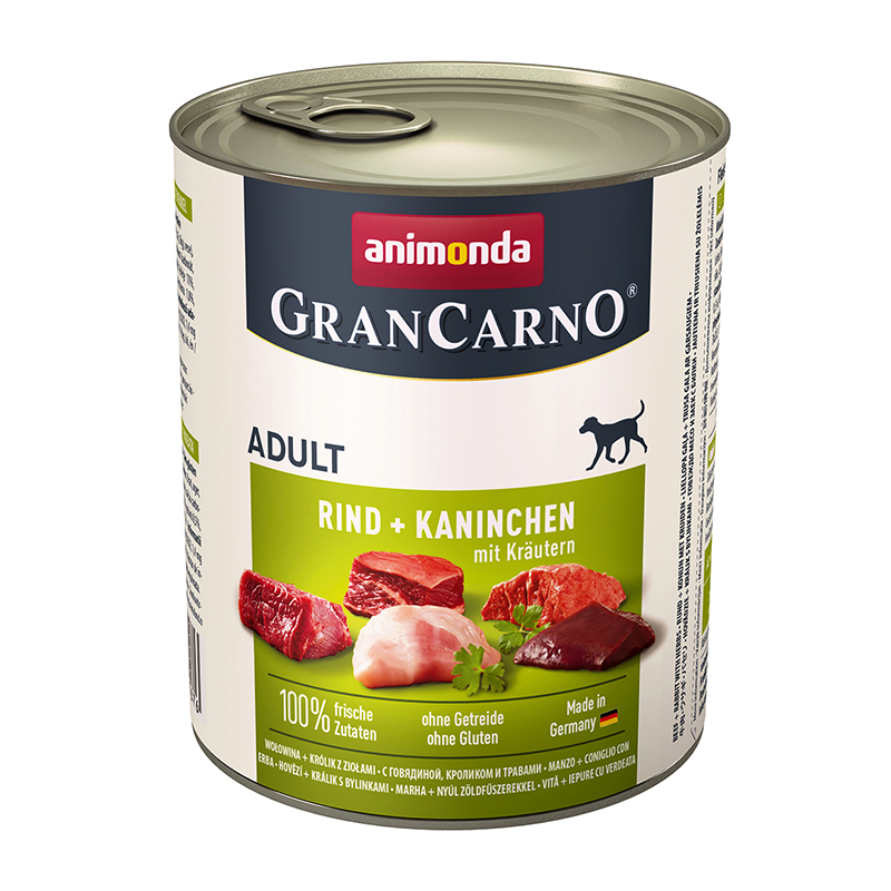 GranCarno Original Adult 6x800g Rind & Kaninchen mit Kräuter