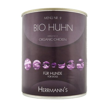 Bio Menü 6 x 800g Huhn mit Hirse, Kürbis, Zucchini und Leinöl