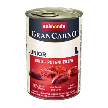 GranCarno Original Junior 6x400g Rind & Putenherzen