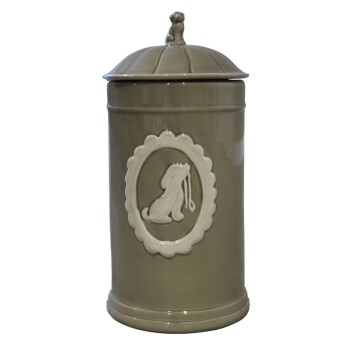 Futterdose Keramik taupe