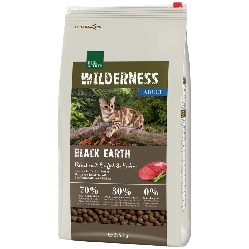 WILDERNESS Black Earth Adult Rind, Büffel & Huhn 2,5kg
