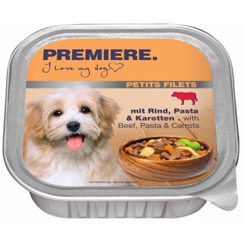 Petits Filets 11 x 150 g Z wołowiną, makaronem i marchwią