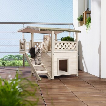 Anione Niche Pour Chat Lodge Blanc Maxi Zoo