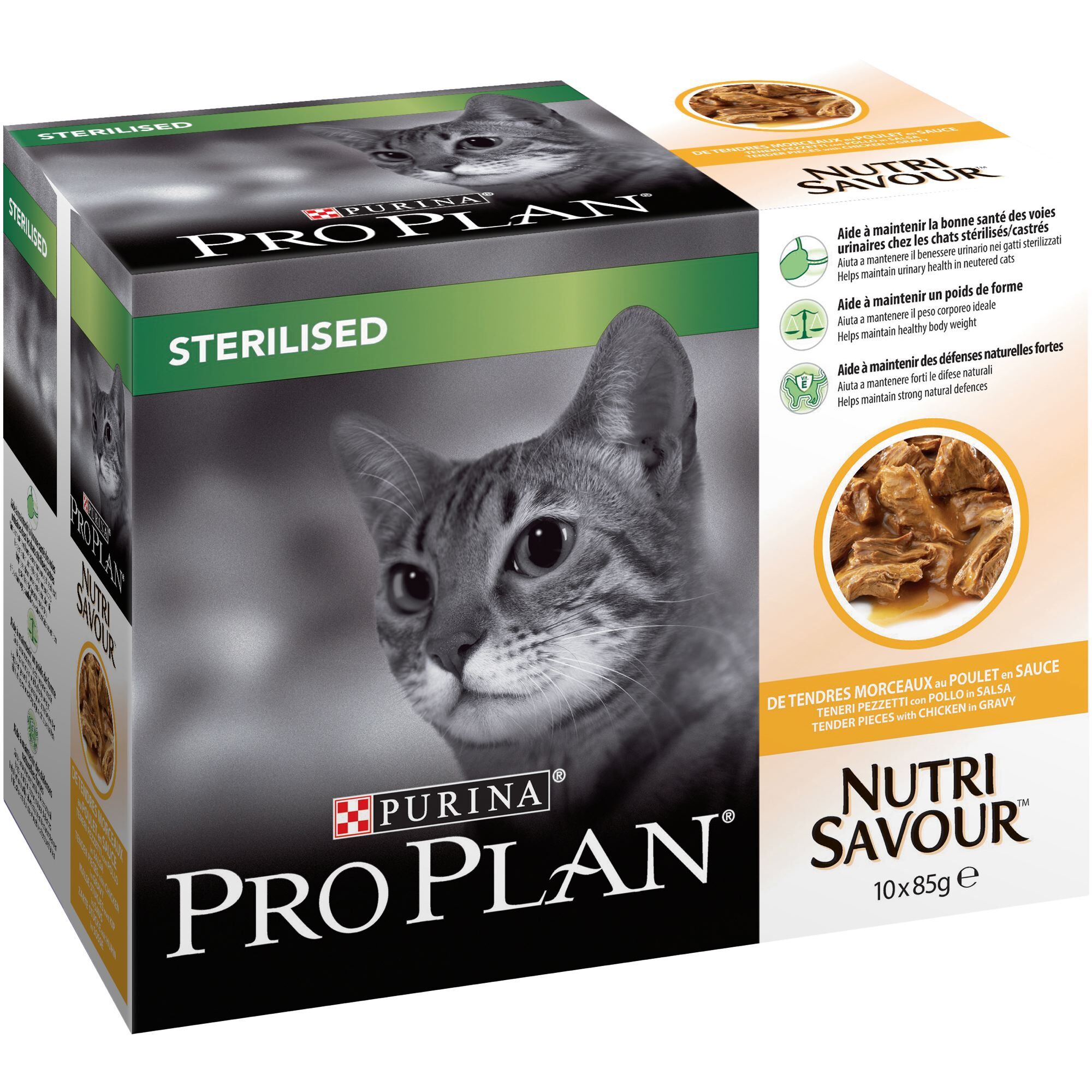 Pro Plan Chat Nutrisavour Sterilised Au Poulet 10 X 85 G 10x85g Maxi Zoo