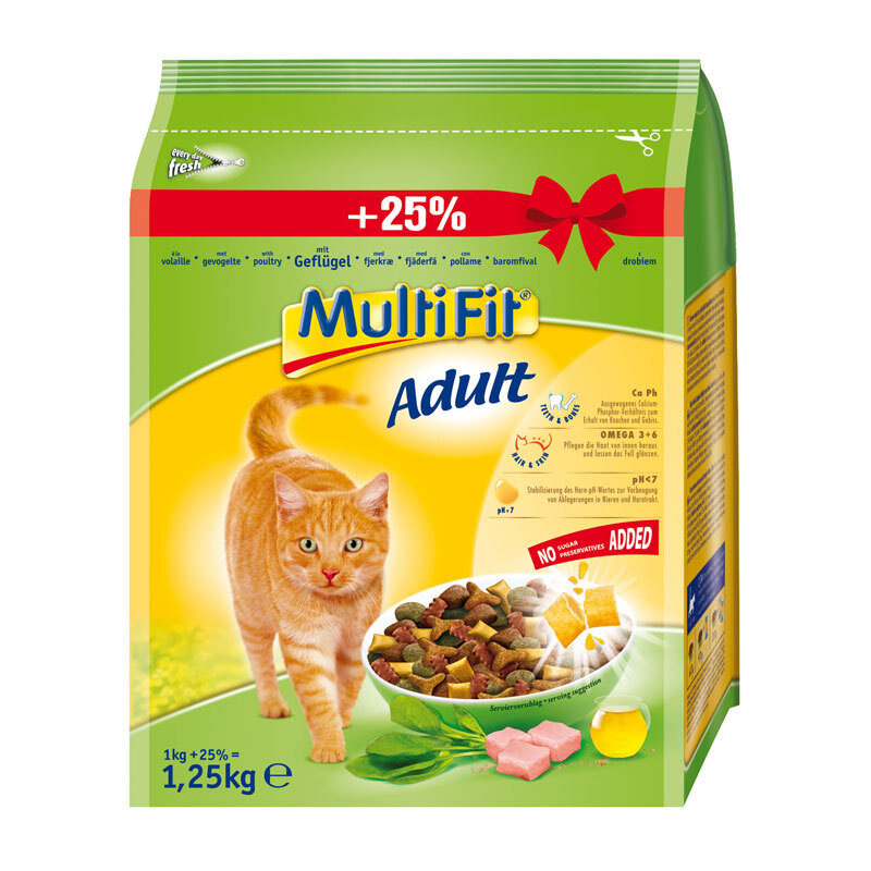 MultiFit Katze Adult Geflügel 1kg + 25% Gratis