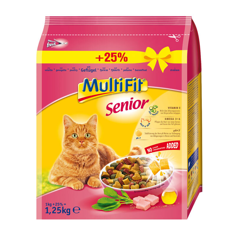 MultiFit Katze Senior 1kg + 25% Gratis