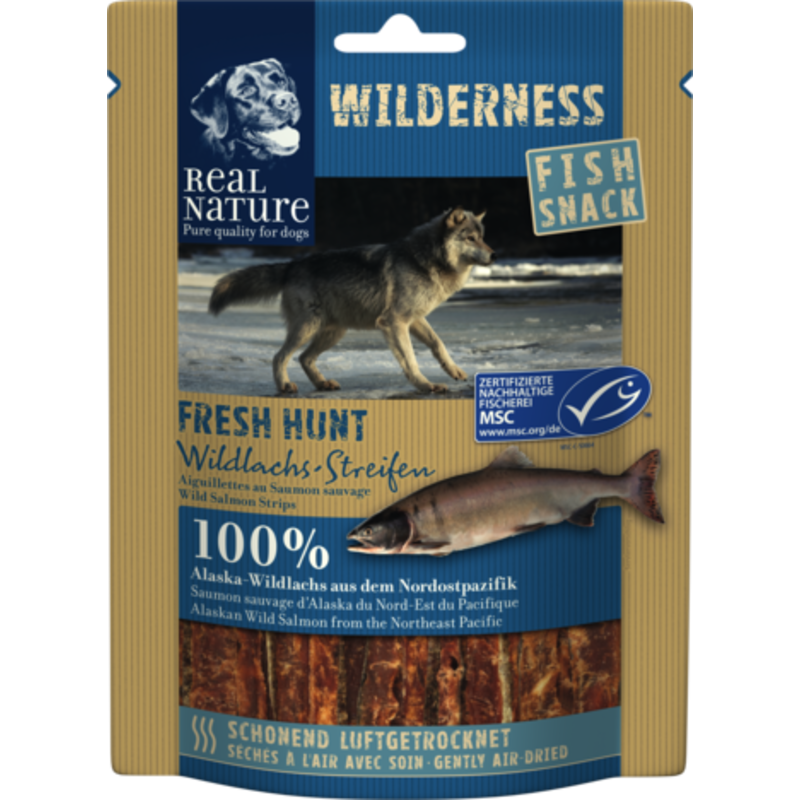 REAL NATURE WILDERNESS Fish Snack 70g Fresh Hunt (Wildlachs-Streifen)