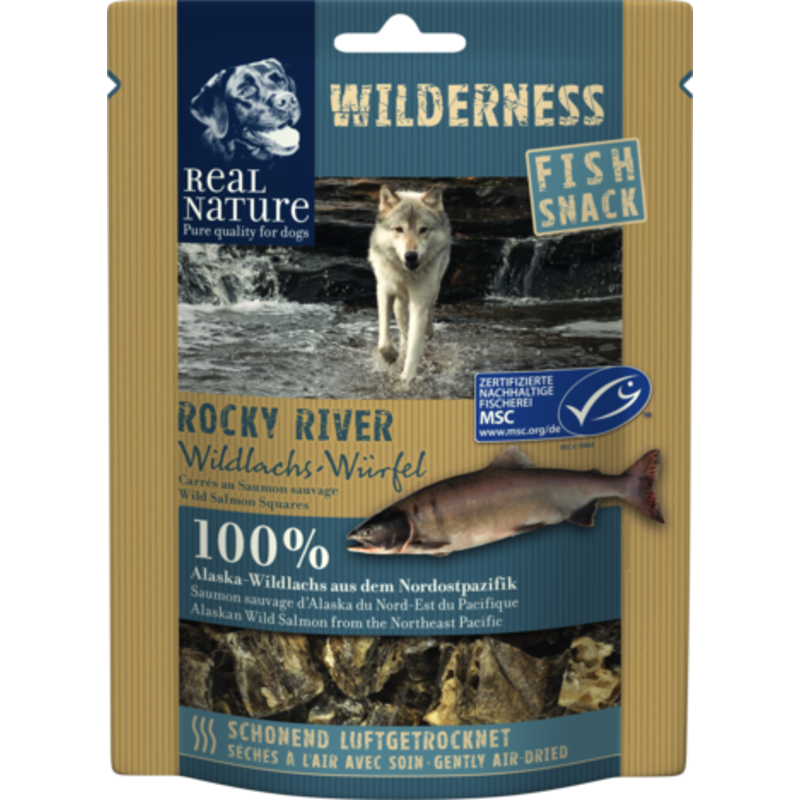 WILDERNESS Fish Snack 70g Rocky River (Wildlachs-Würfel)
