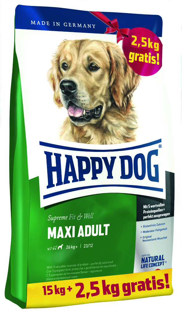 Happy Dog Supreme Fit & Well Maxi Adult 15kg + 2,5kg gratis