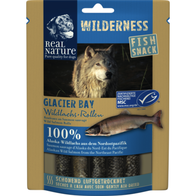 REAL NATURE WILDERNESS Fish Snack 70g Glacier Bay (Wildlachs-Rollen)