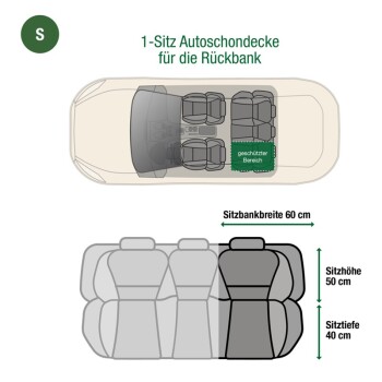 Autoschondecke Rückbank 1-Sitz Grau S