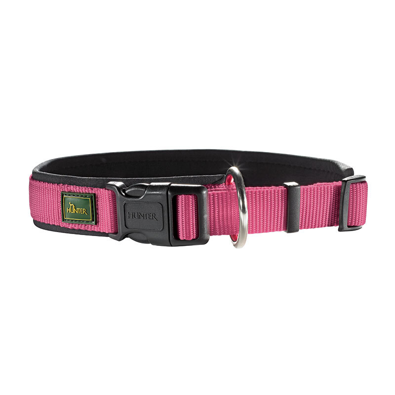 Hunter Halsband Neopren Pink/Schwarz 45-50 cm