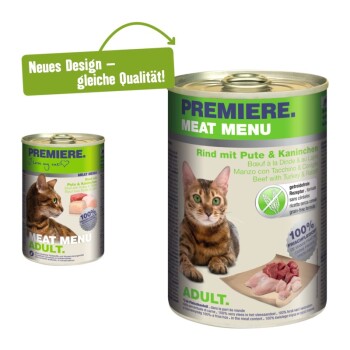 Meat Menu Adult 6x400g Rind mit Pute & Kaninchen
