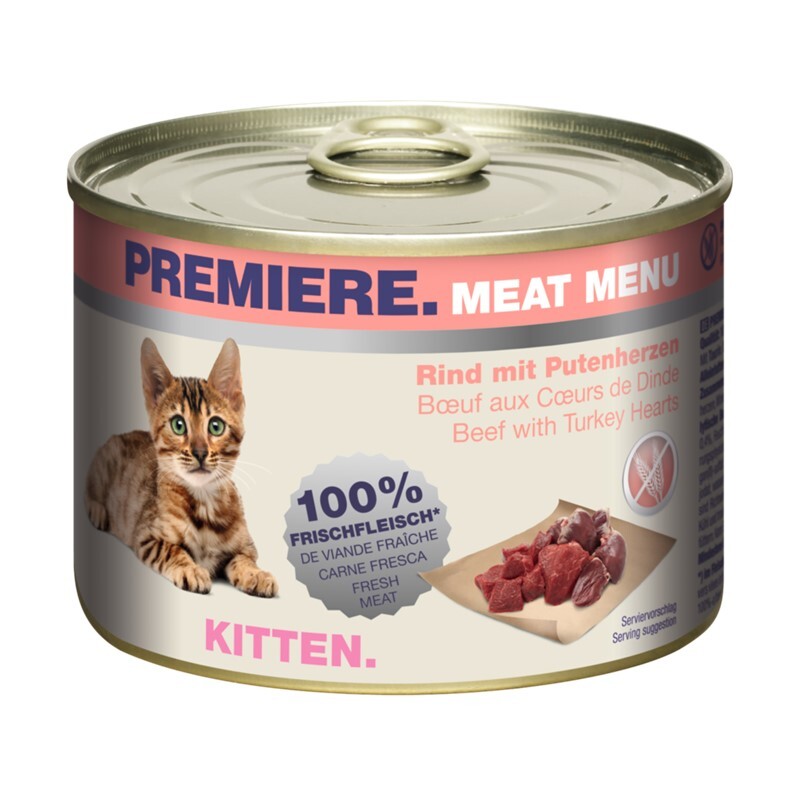 Meat Menu Kitten 6x200g Rind und Putenherz