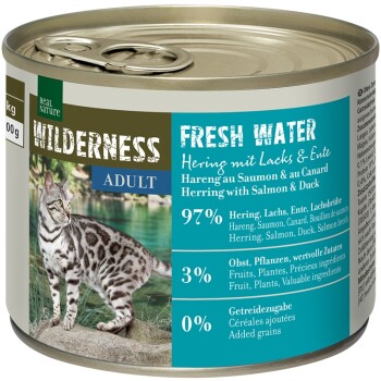WILDERNESS Adult 6x200 g Fresh Water Aringa con Salmone e Anatra 
