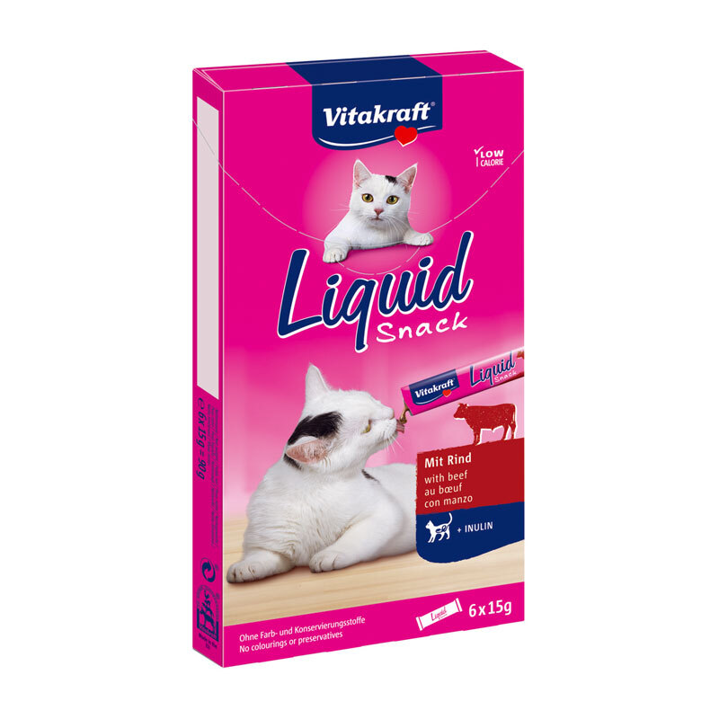 Cat Liquid-Snack 11x6 Stück Rind & Inulin