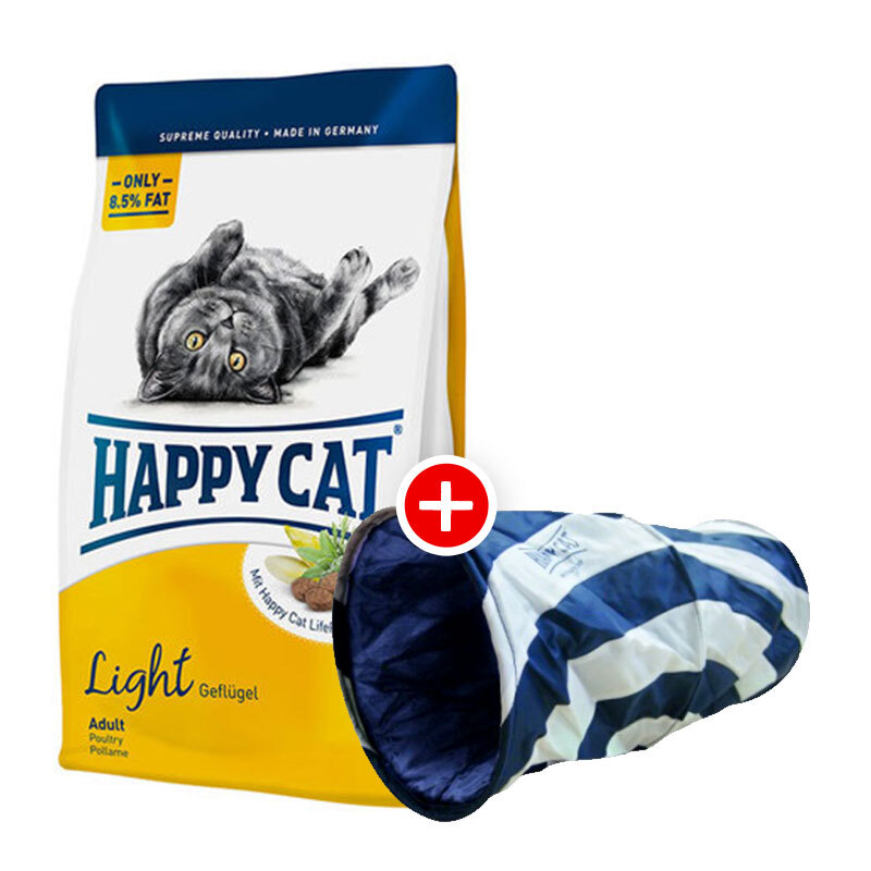 Happy Cat Adult Light 4kg + Rascheltunnel