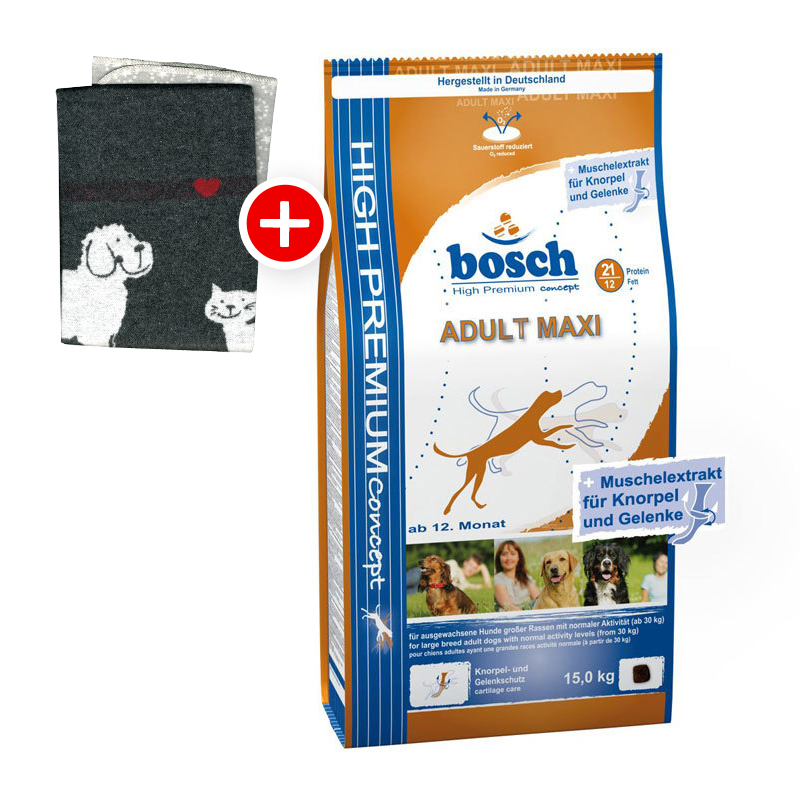 Bosch Adult Maxi 15kg + Fleecedecke