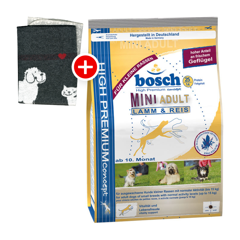 Bosch Mini Adult Lamm & Reis 15kg + Fleecedecke