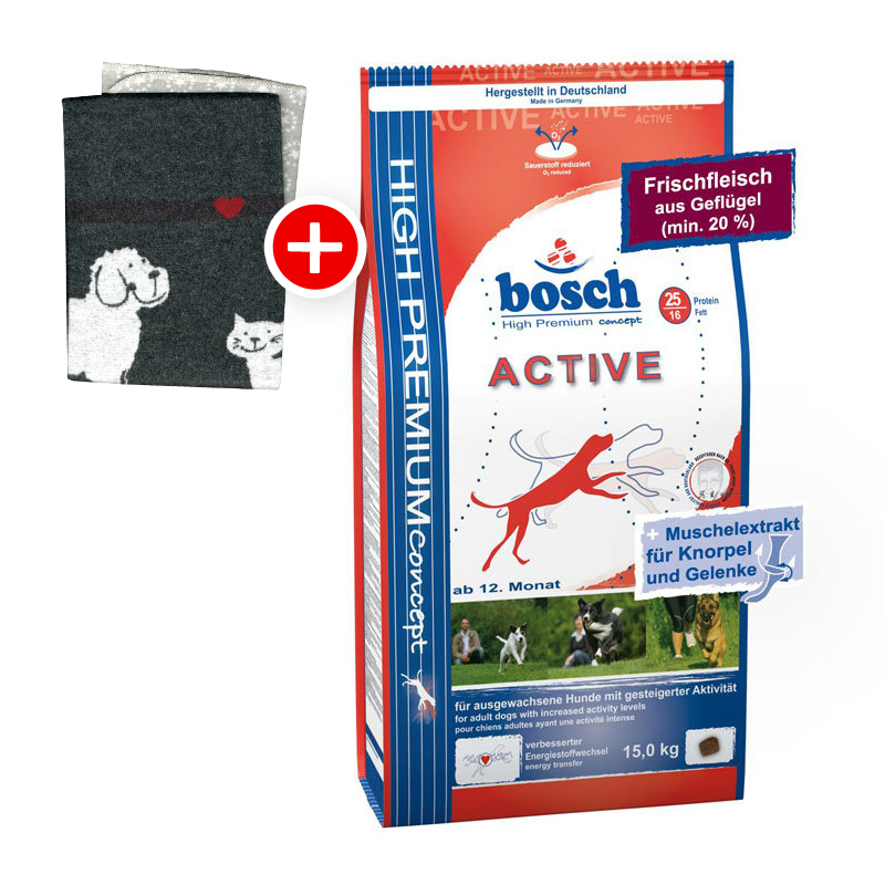 Bosch Active 15kg + Fleecedecke