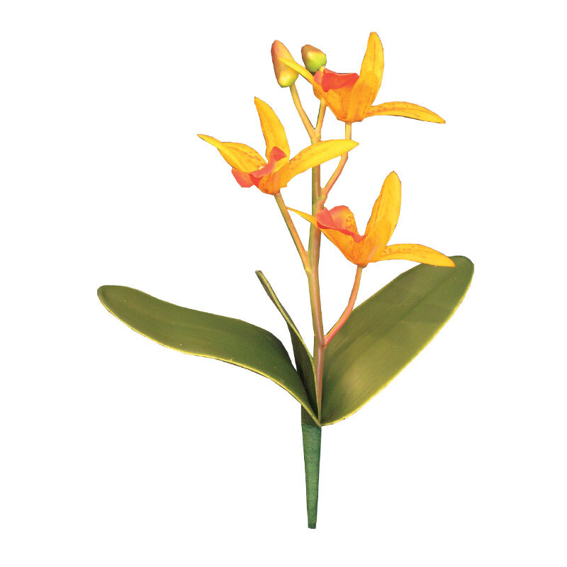 Orchidee mit 3 Blüten orange 30cm