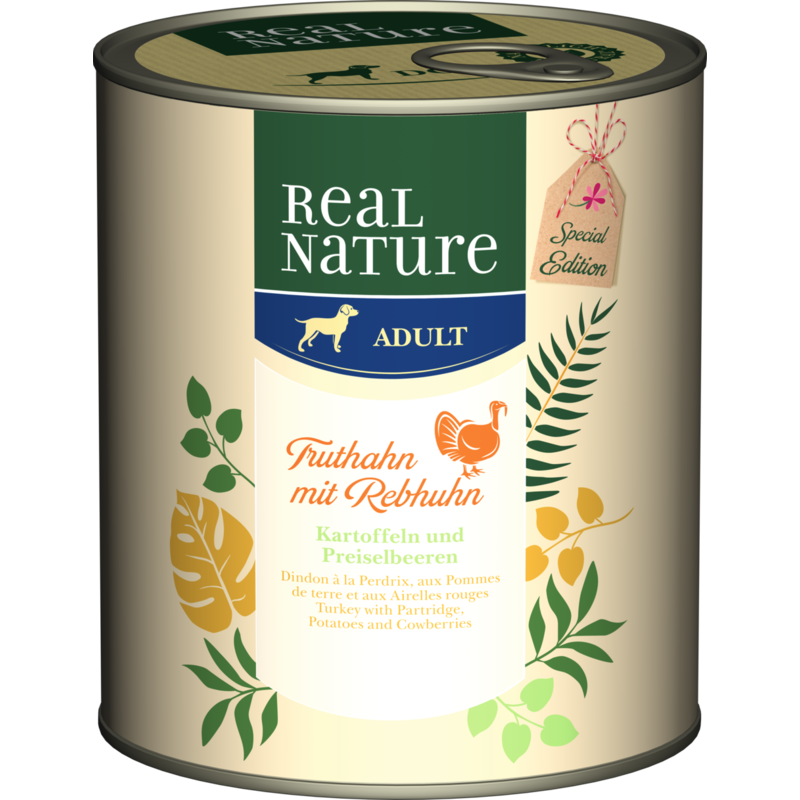 REAL NATURE Adult 6x800g Truthahn mit Rebhuhn Special Edition