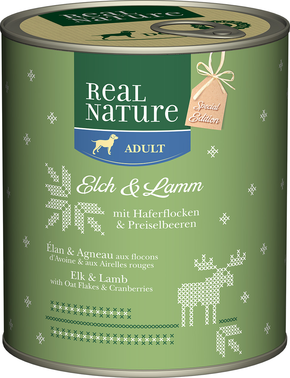 REAL NATURE Adult 6x800g Special Edition: Elch & Lamm