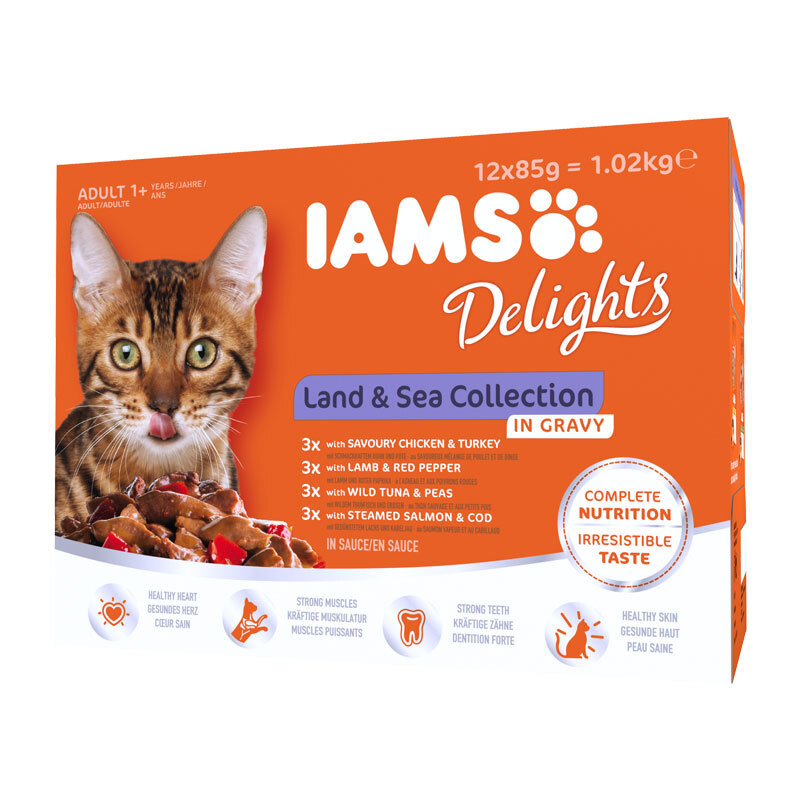 Iams Delights Adult 12x85g Land&Sea Collection in Sauce