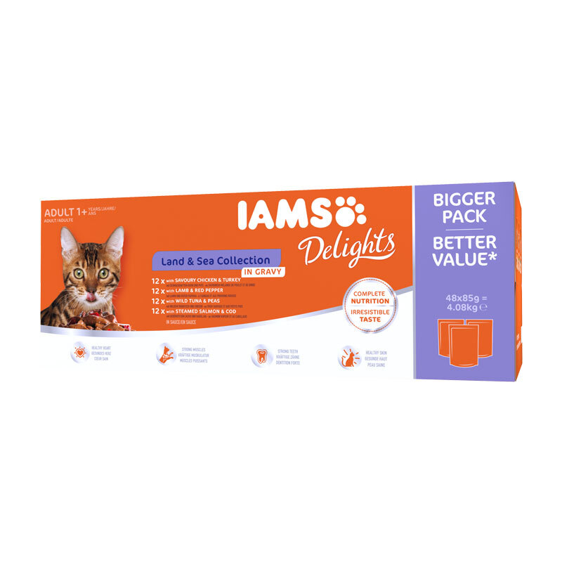 Iams Delights Adult 48x85g Land&Sea Collection in Sauce 48x85g