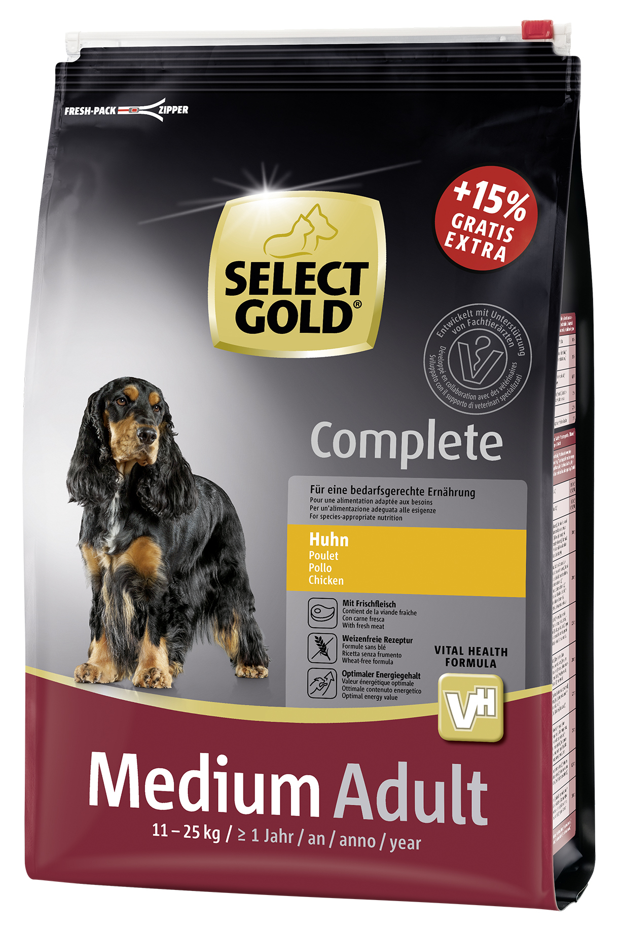 SELECT GOLD Complete Medium Adult Huhn 4kg +600g gratis