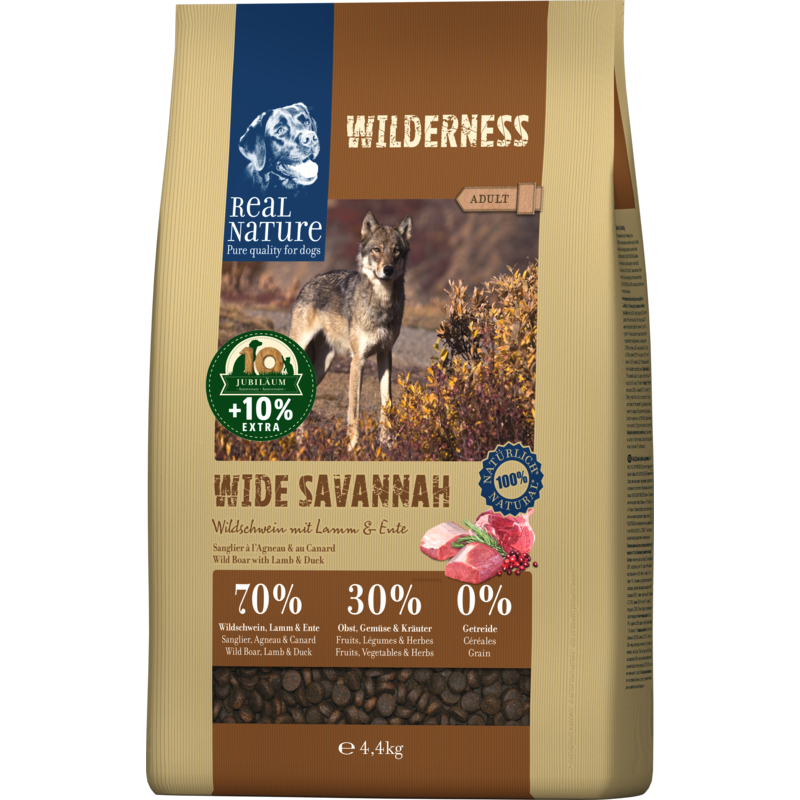 WILDERNESS Wide Savannah Wildschwein mit Lamm & Ente 4kg + 10% gratis