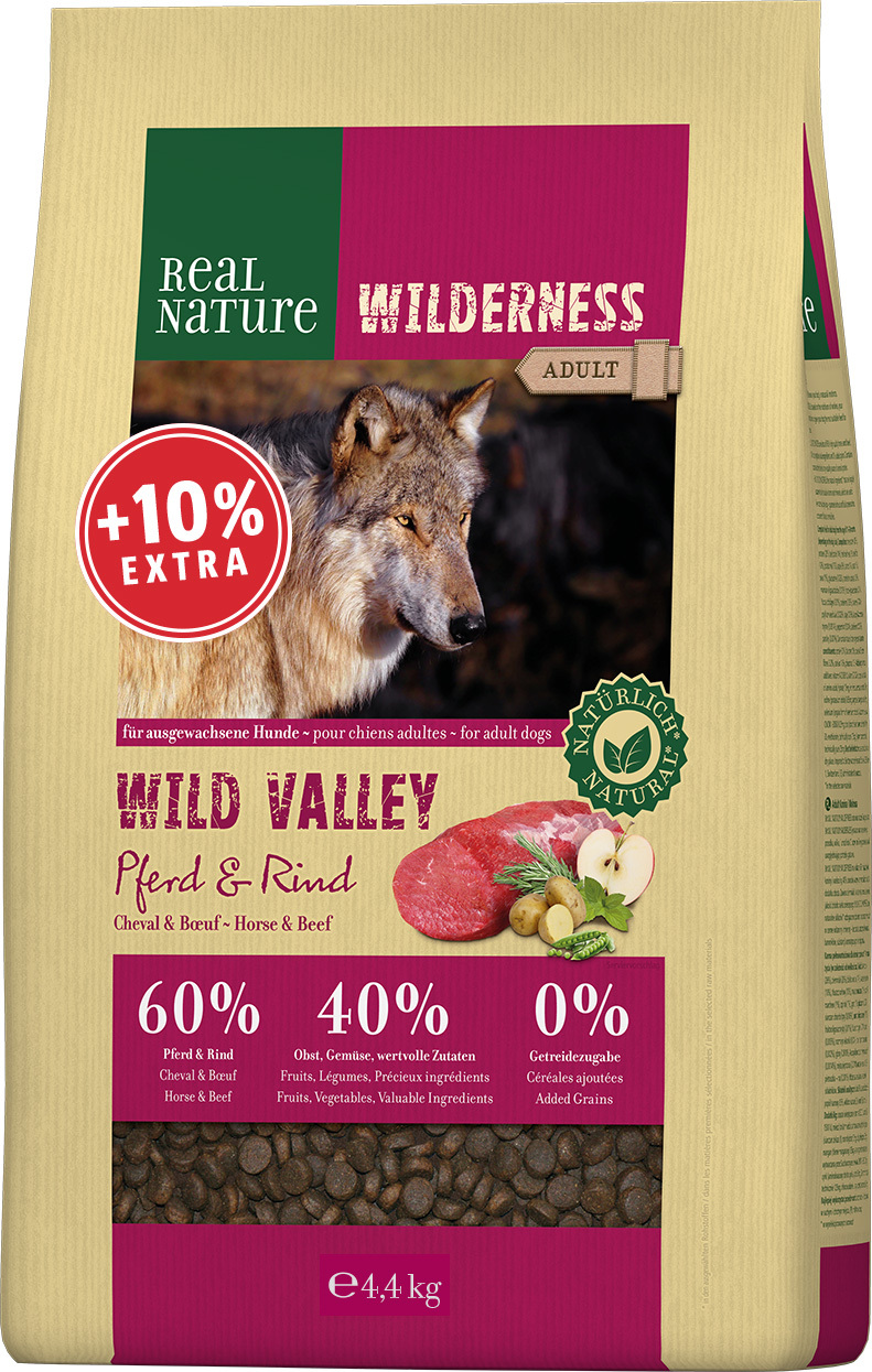 REAL NATURE WILDERNESS Wild Valley Pferd & Rind 4kg + 10% gratis