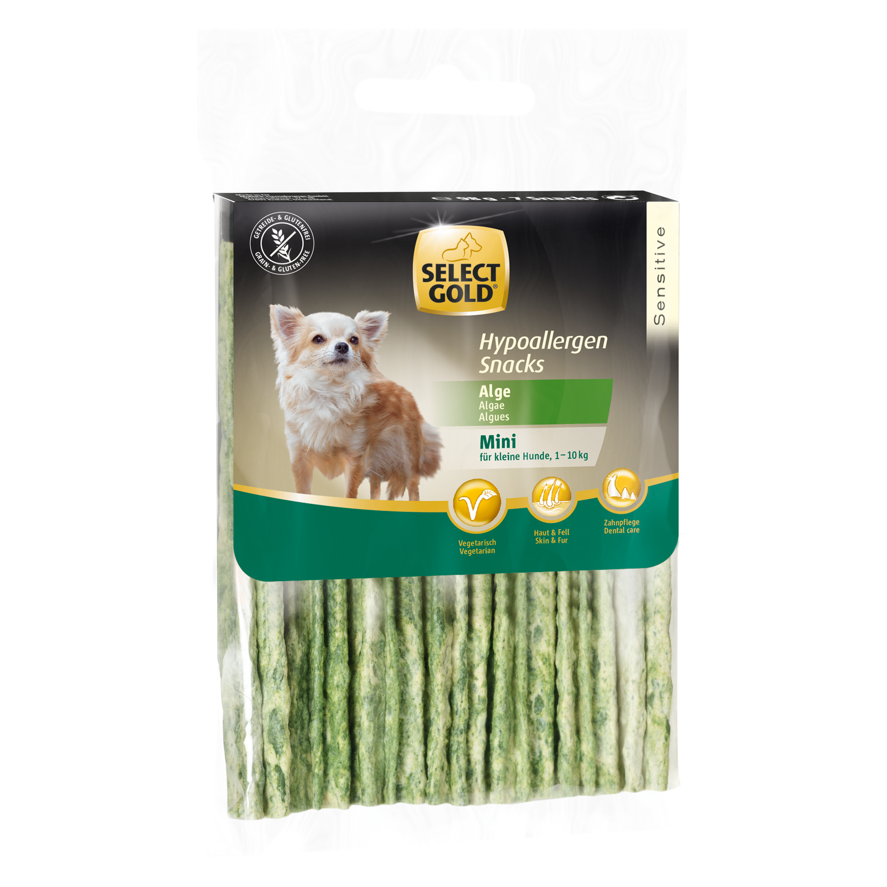 SELECT GOLD Sensitive Hypoallergen Snack mit Alge Für kleine Hunde 2x99g