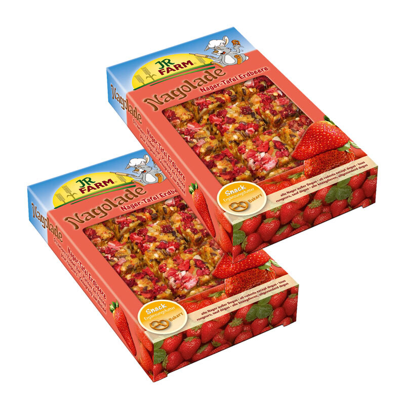 JR Farm Nagolade Nager-Tafel Erdbeere 2x125g Tafel