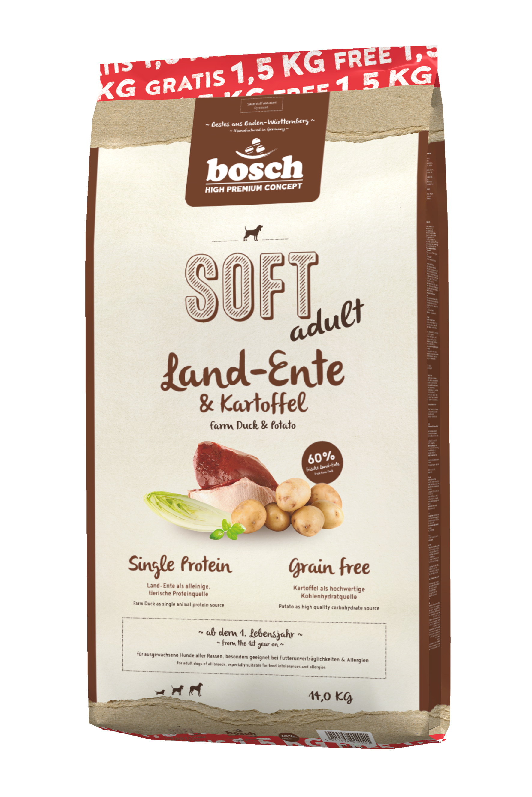 Soft Land-Ente & Kartoffel 12,5kg+1,5kg gratis