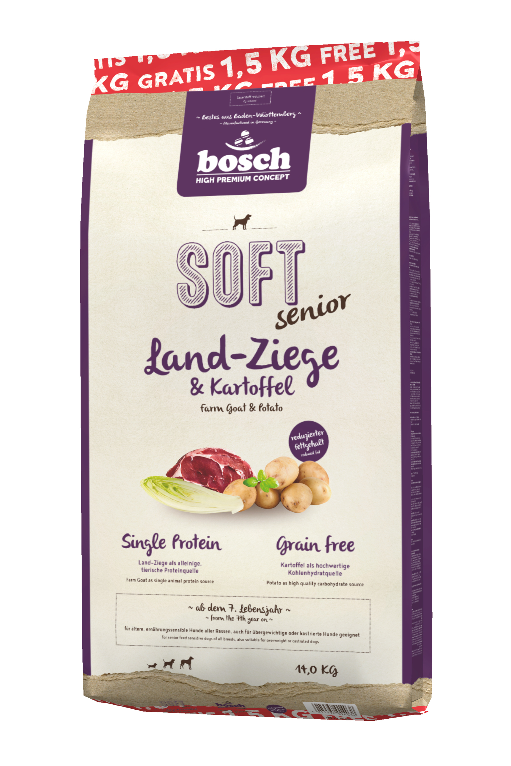 Soft Senior Land-Ziege & Kartoffel 12,5kg+1,5kg gratis