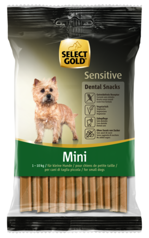 SELECT GOLD Sensitive Dental Snacks für kleine Hunde 2x99g