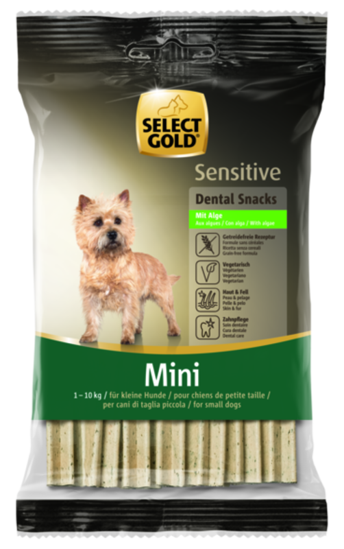 SELECT GOLD Sensitive Dental Snacks Alge für kleine Hunde 2x99g