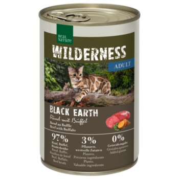 REAL NATURE WILDERNESS Adult 6x400g Black Earth Rind Büffel FRESSNAPF