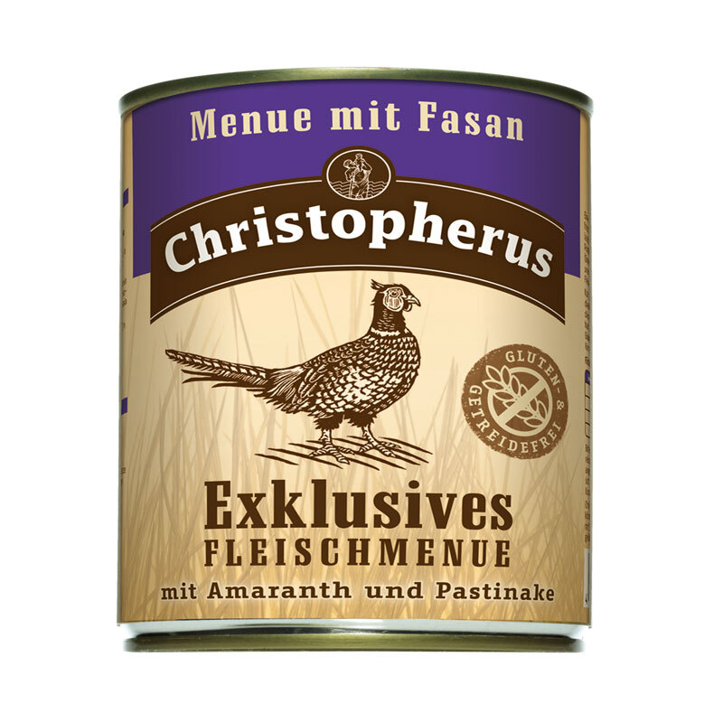 Christopherus Exklusives Fleischmenue 6x800g mit Fasan, Amaranth & Pastinake