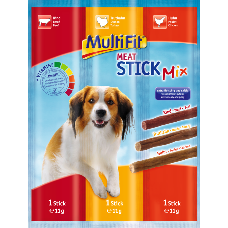 MeatStick Mix Rind, Truthahn & Huhn 24x3x11g (72 Sticks)